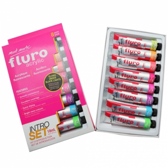 Picture of MM FLURO ACRYLIC PAINT INTRO SET 8PC X 18ML